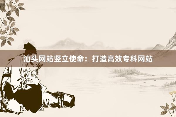 汕头网站竖立使命：打造高效专科网站